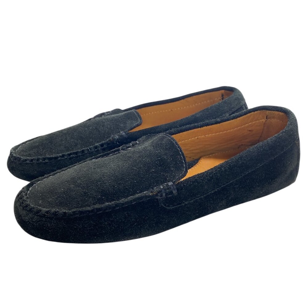 Women Polo Sport Ralph Lauren Black Suede Moccasin Penny Loafer Driving Shoes 5B